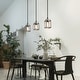 preview thumbnail 4 of 9, Rustic Farmhouse Coastal Mini Pendant Black and Wood Accent Lantern Lights for Kitchen Island - L5.5"xW 5.5"x H 12"