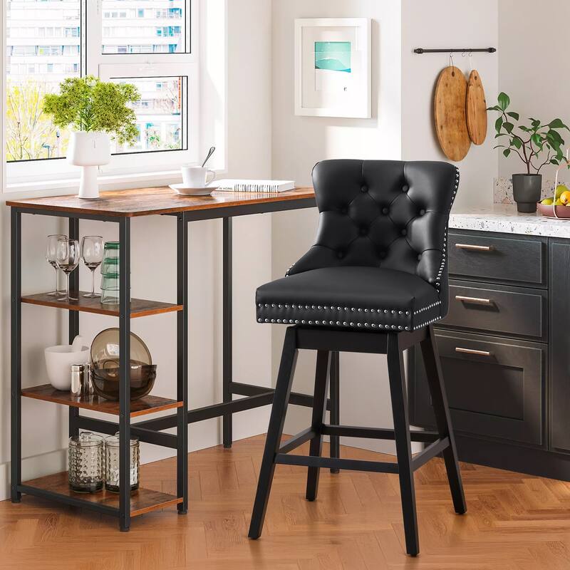 26"/29" Faux Leather Swivel Counter and Bar Height Stools (Set of 1/2/3/4)