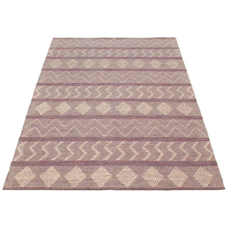 ECARPETGALLERY Braid weave Sienna Pink Wool Rug - 6'0 x 9'0