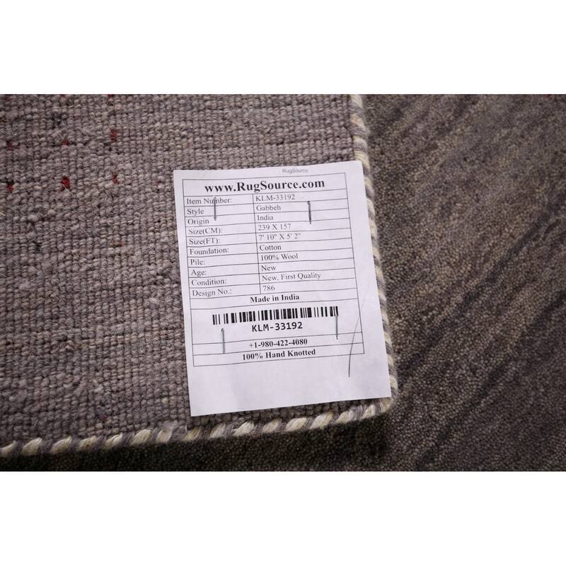 Gabbeh Indian Area Rug Handmade Wool Carpet - 5'2"x 7'10"