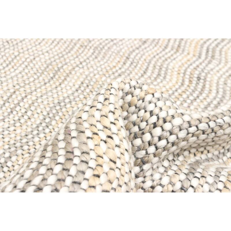 ECARPETGALLERY Braid weave Sienna Grey Wool Rug - 5'9 x 7'1