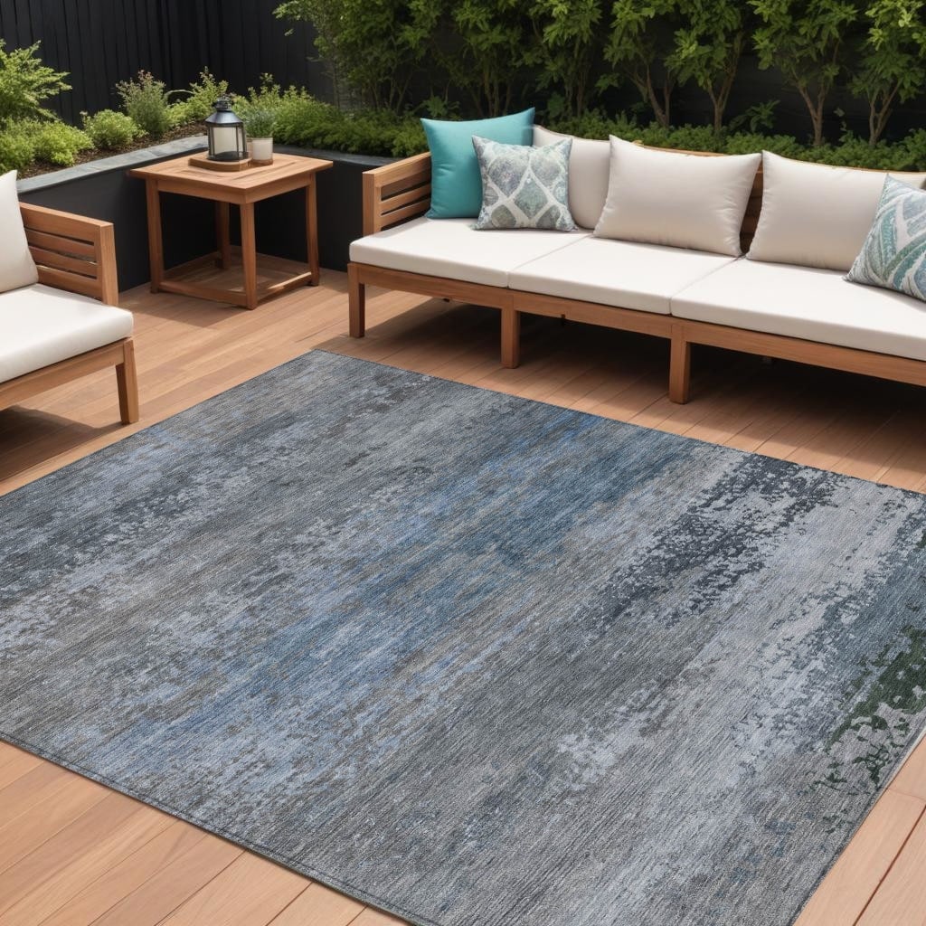 HomeRoots Abstract Transitional Rectangle Outdoor Rug