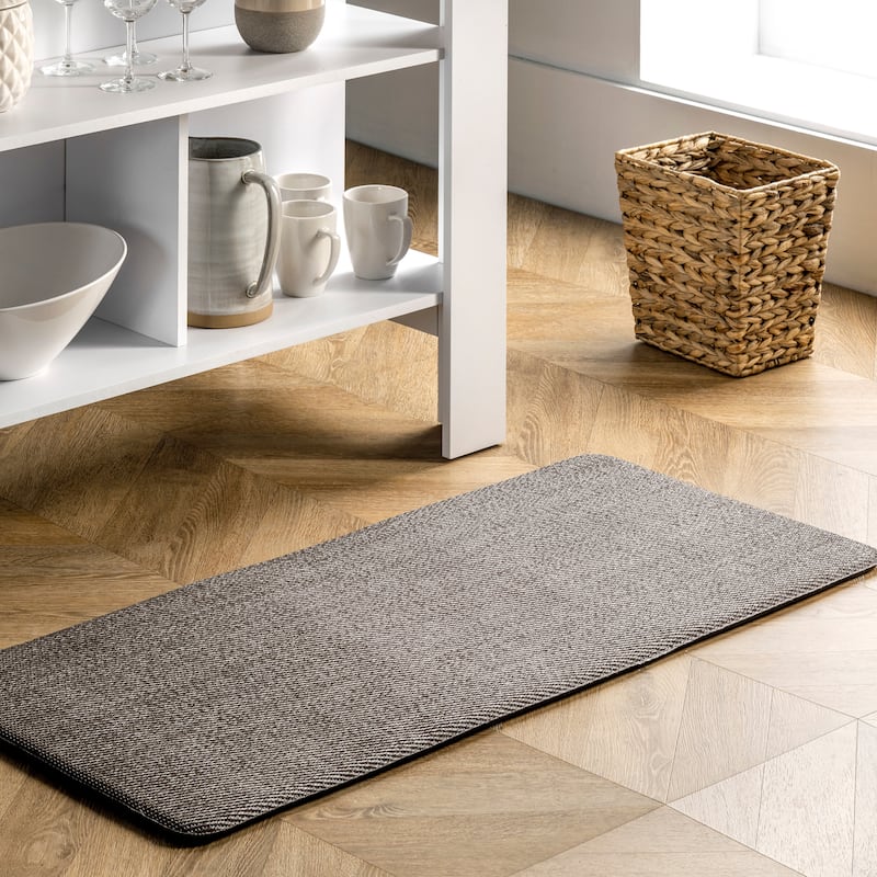 Nuloom Casual Braided Anti Fatigue Kitchen or Laundry Room Comfort Mat - 18" x 30" - Dark Grey