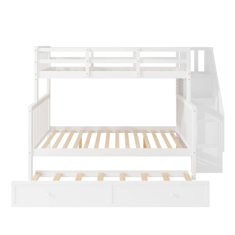Modern Twin-Over-Full Bunk Bed with Twin size Trundle