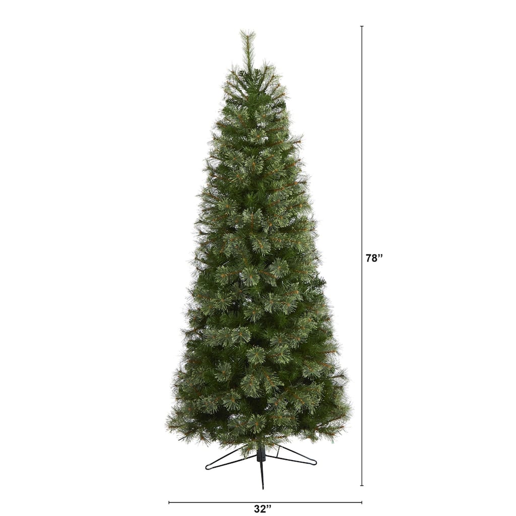 6.5ft. Cashmere Slim Artificial Christmas Tree with 660 Branches - Sleek Elegant Holiday X-Mas Glow