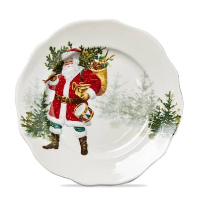 So This Is Christmas Appetizer Plate Multicolor Stoneware Dishwasher Safe 84 in H x 7 in L x 7 in W