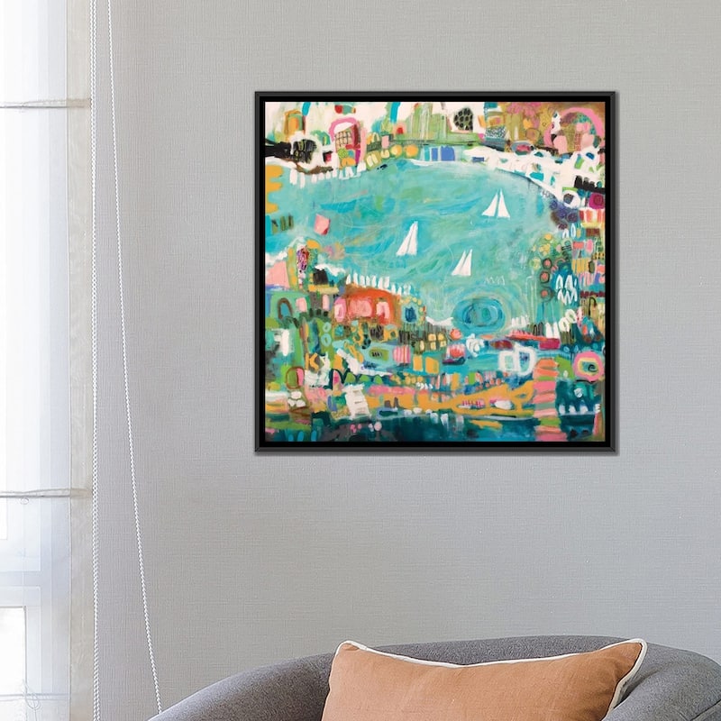 iCanvas "Abstract Marina IV" by Karen Fields Framed Canvas Print