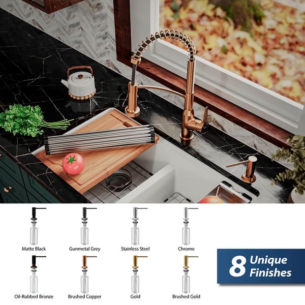dimension image slide 0 of 9, Karran SD35 Kitchen Soap/Lotion Dispenser