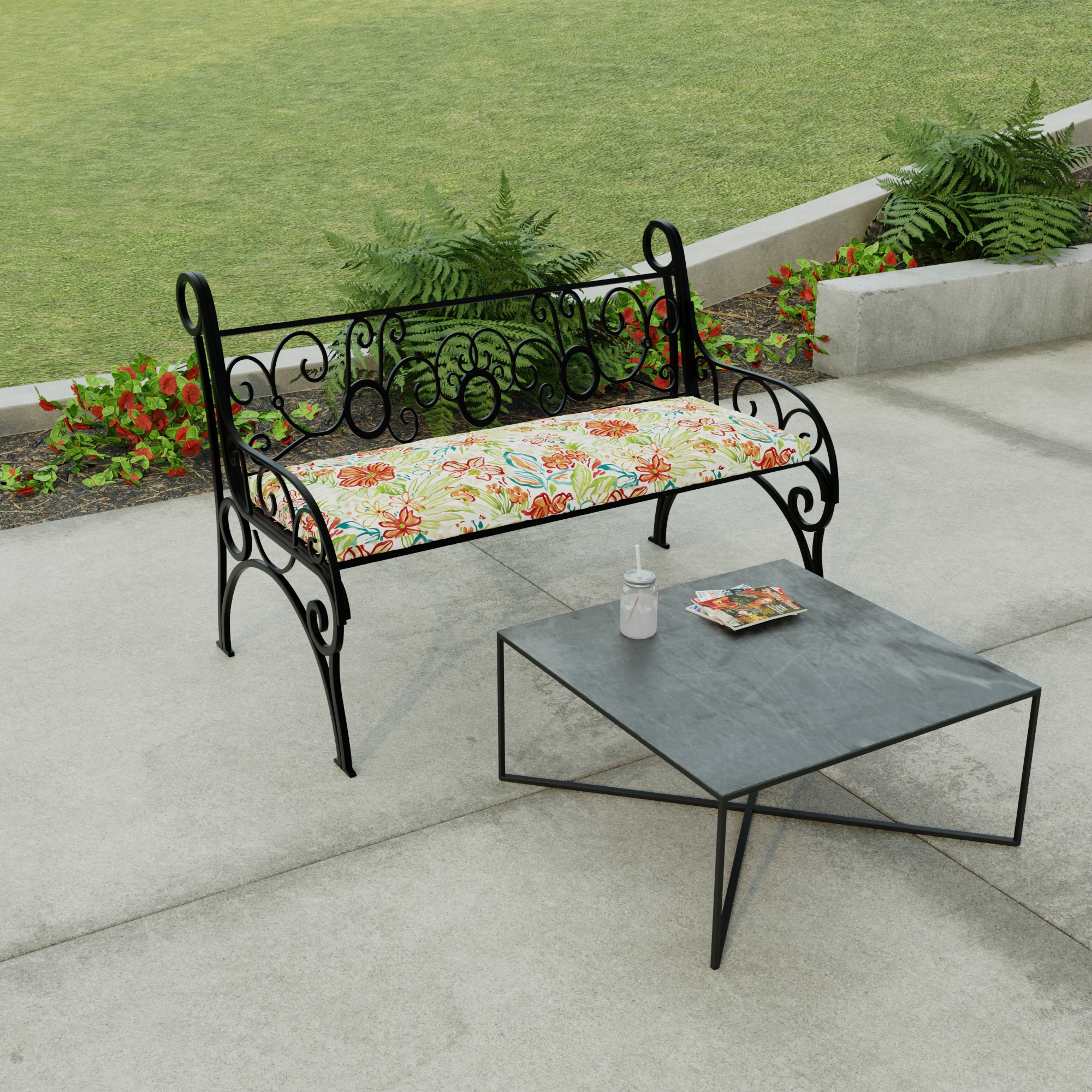 Floral bench cushion online