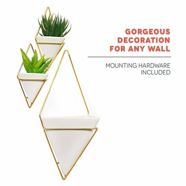 Shop California Home Goods 2 Small Decorative Geometric Hanging Planters Pot For Indoor Wall Decor Planter For Succulent Plants Air Overstock 27727970