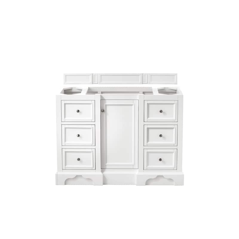 James Martin Vanities De Soto 48" Single Vanity, Bright White - Bright White Cabinet Base Only - No Top