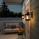 preview thumbnail 4 of 9, Modern Farmhouse Black 1-Light Outdoor Wall Sconces Traditional Glass Patio Wall Sconces - L6.7"X W9.1" X H11.8"