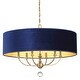 preview thumbnail 1 of 0, Minka Lavery 3487 Van Noord 6 Light 32" Wide Pendant with Blue Velvet