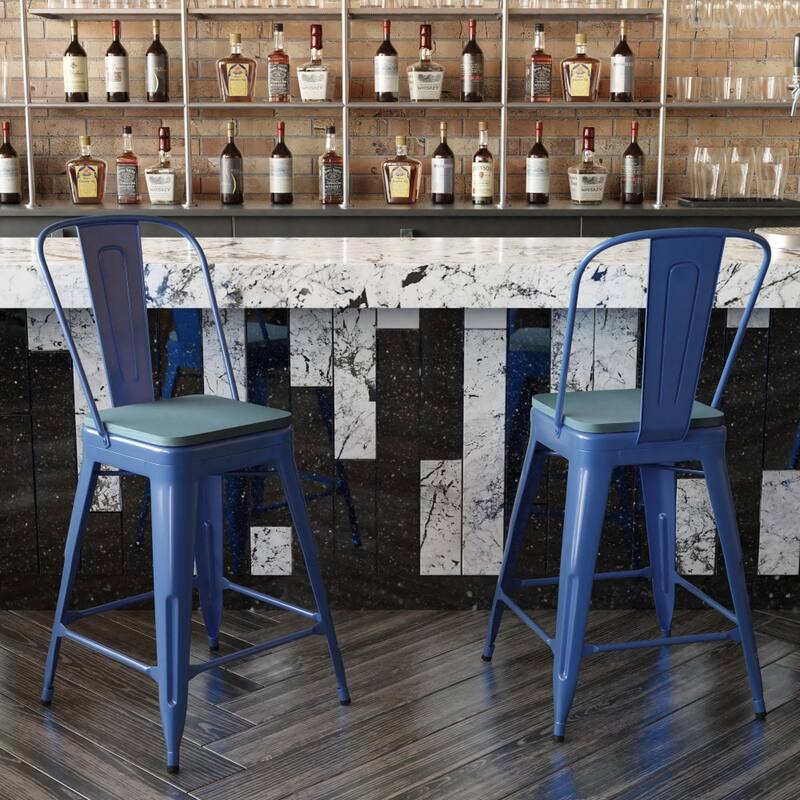 All-Weather Commercial Counter Stool with Removable Back & Poly Resin Seat
