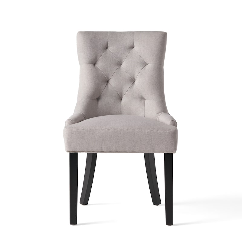 Tufted Dining Chairs Set of 2, Upholstered Fabric Dining Room Chairs Kitchen Chairs with Wood Legs and Padded Seat