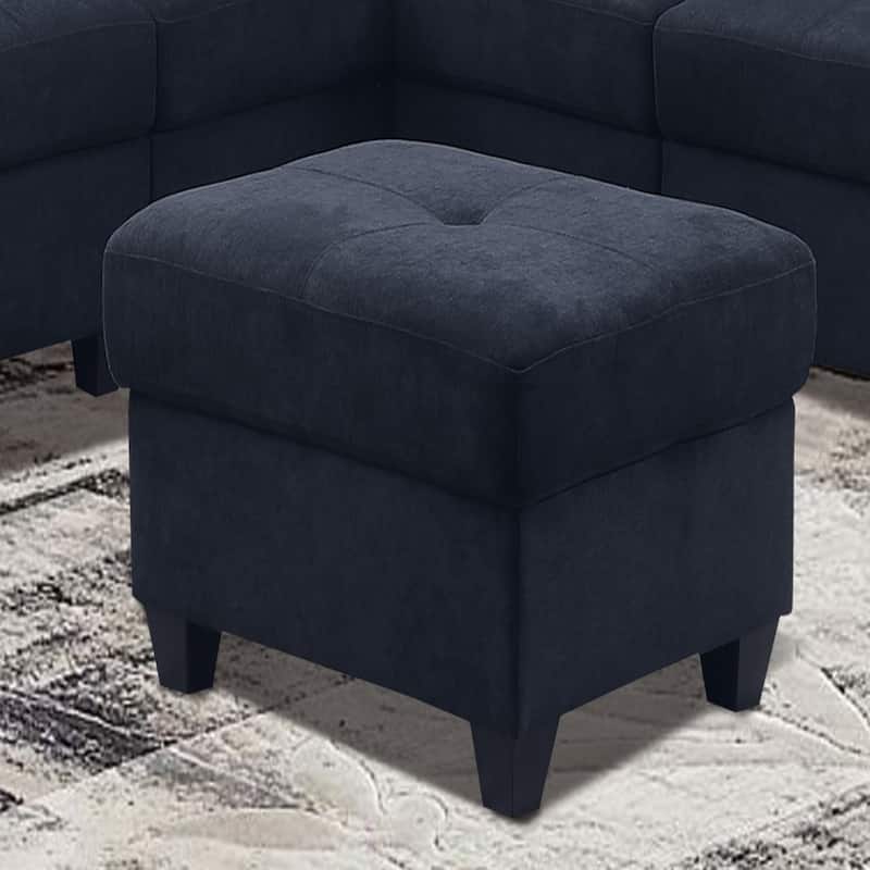 Dark Blue Sectional Sofa, Solid Wood Frame, Microfiber, Cup Holders