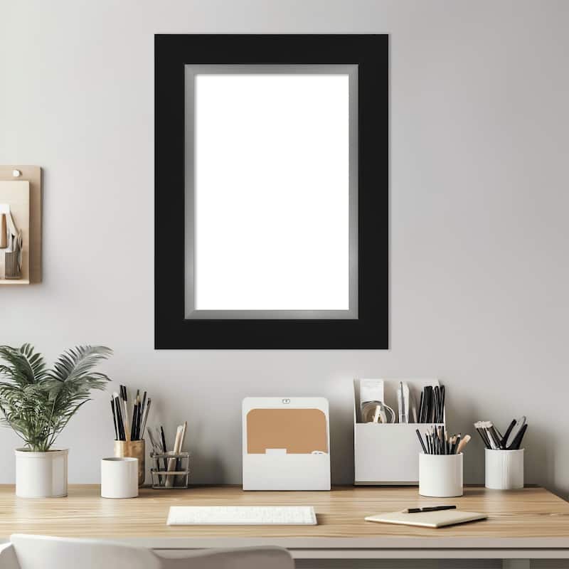 Amanti Art Eva Black Silver Framed Dry Erase Magnetic Board