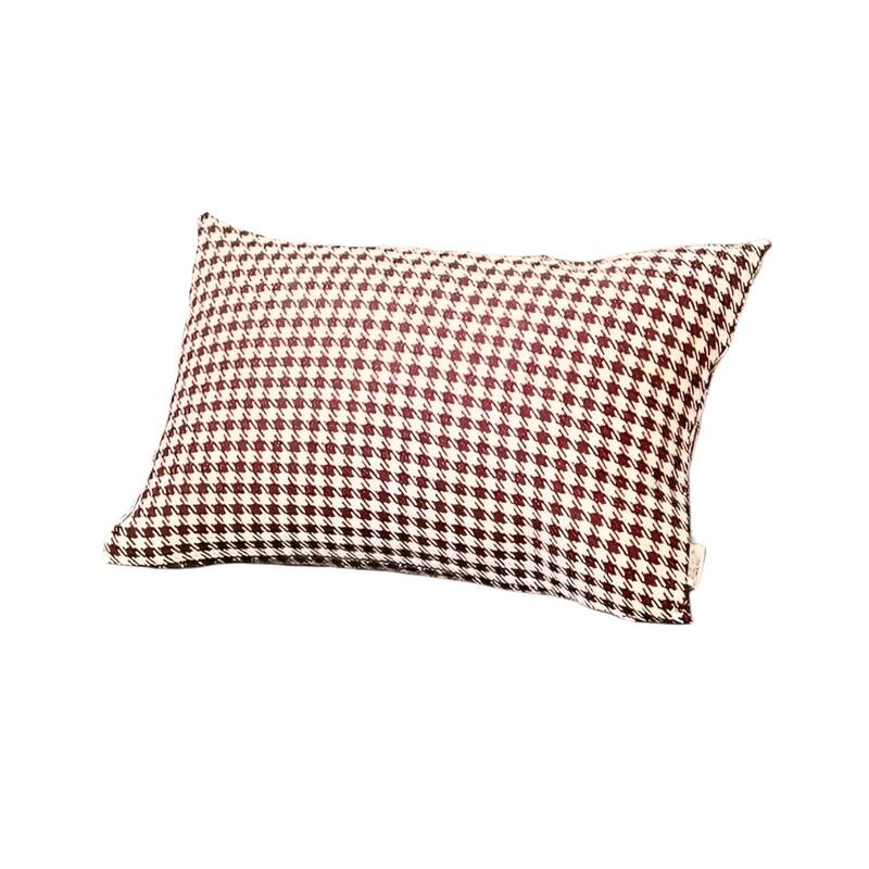HomeRoots Set Of Two 20" X 12" Red Polyester Houndstooth Zippered Pillow