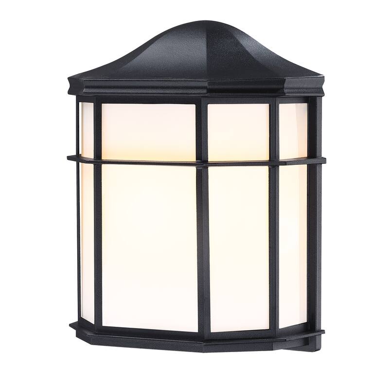 1-Light 9.85" Retro Textured Black Outdoor Wall Light, E26,set of 2