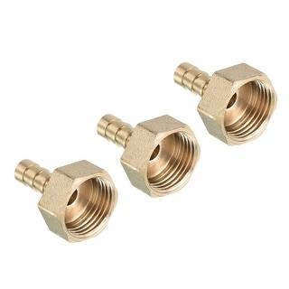 Hose Barb Fitting Straight 8mm Barbed G1/2 Female Thread, 3 Pack Brass ...