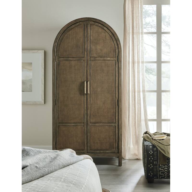 Hooker Furniture Sundance 40" Wide Tropical Resort Luxury Rattan Door - Cliffside Brown