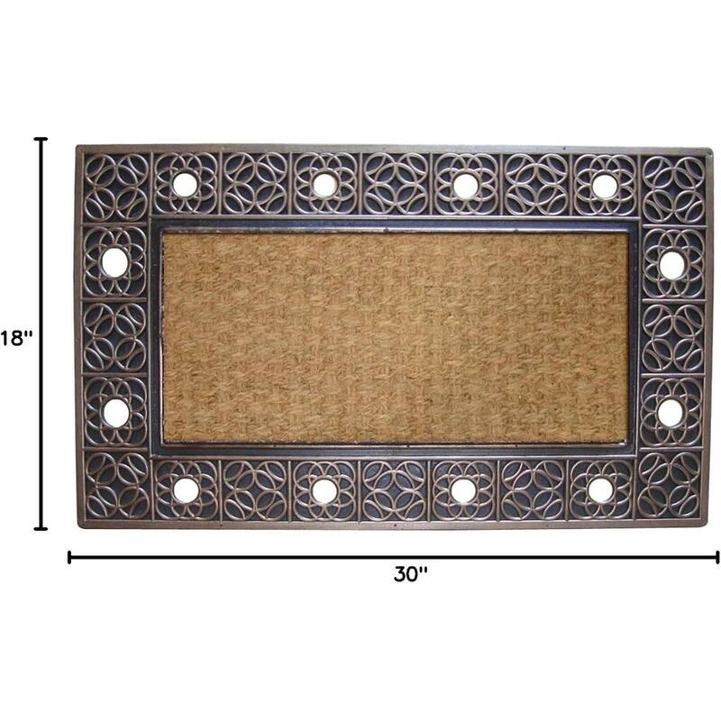 A1HC First Impression Rubber and Coir Decorative Tray Doormat(18" X 30")