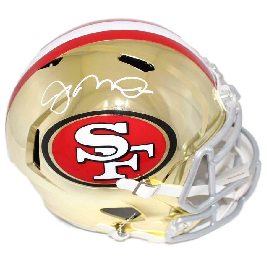 Shop Joe Montana Autographed San Francisco 49ers Chrome Replica Helmet Bas Black 5 X 8 Overstock 25762039