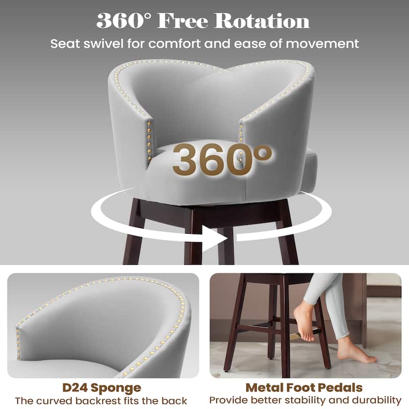 Swivel Bar Stools Upholstered Wood Bar Stools