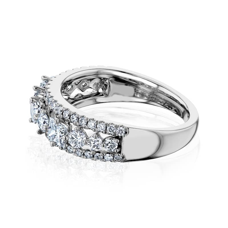 Kobelli 1 Carat Natural Diamond 10k Gold Mixy Triple Strand Symmetric Ring