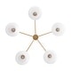 preview thumbnail 15 of 29, 5-Light Modern Linear Sputnik Branch Kitchen Island Light Clear Glass Globe Bubble Chandelier for Dining Room