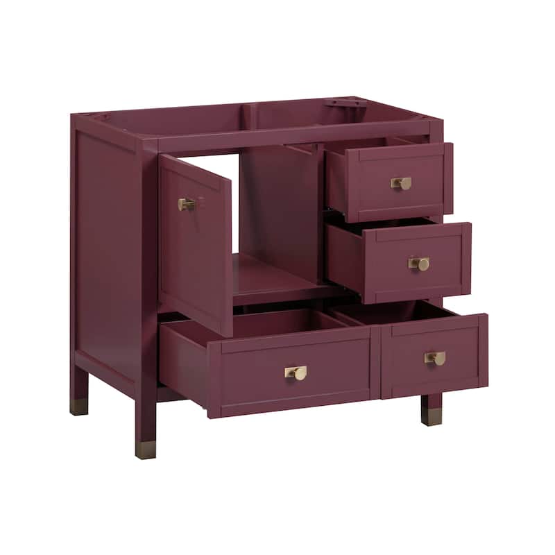 Alana Bathroom Vanity Cabinet in Burgundy Red