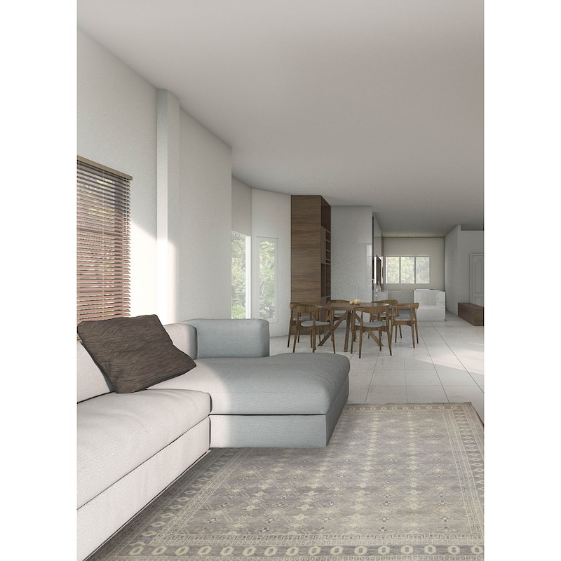 ECARPETGALLERY Hand-knotted Elysian Grey Wool Rug - 9'0 x 12'2