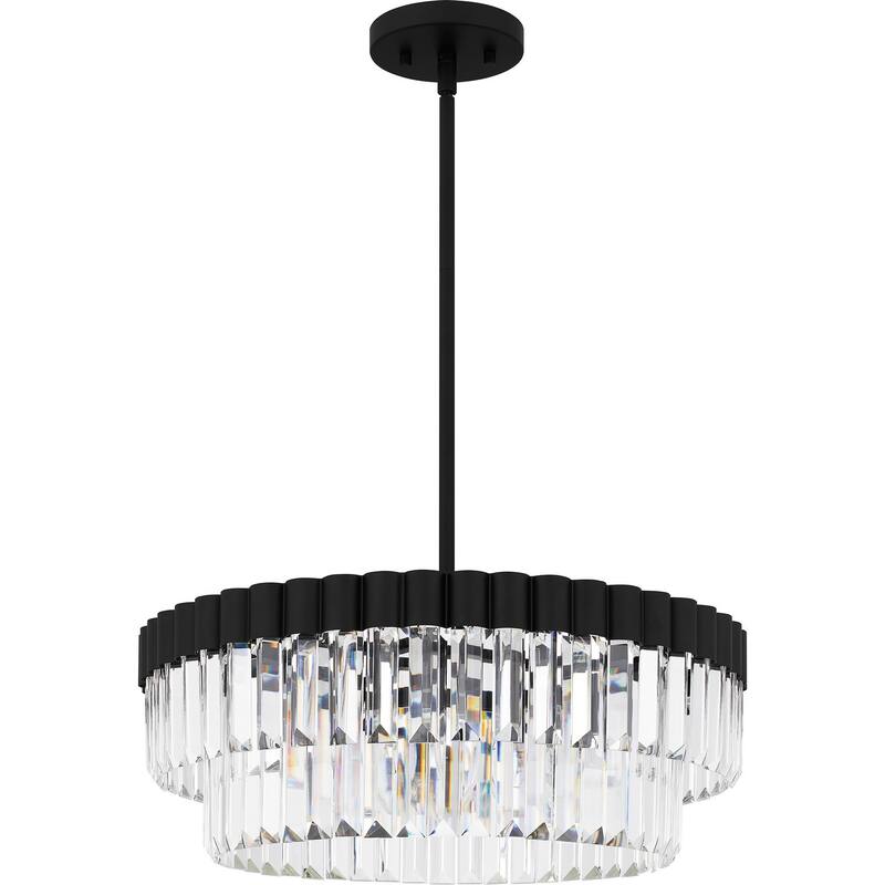 Matte Black Four Light Pendant from the Quoizel Pendant Collection - Matte Black