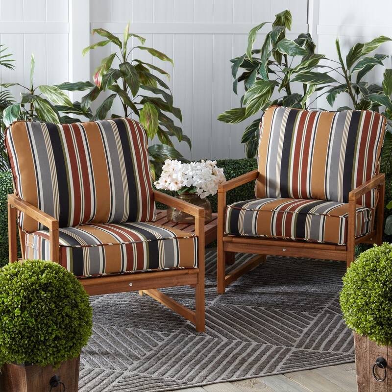 Outdoor 2-Piece Reversible Deep Seat Cushion Set (Cushions Only)