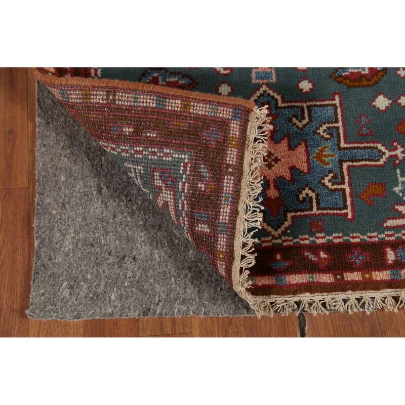 Teal Green Khotan Oriental Runner Rug Hand-Knotted Wool Carpet - 2'6"x 9'9"