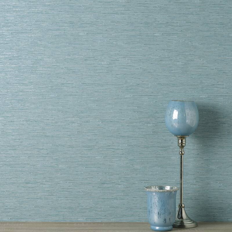 Fine Decor Mephi Teal Grasscloth Wallpaper