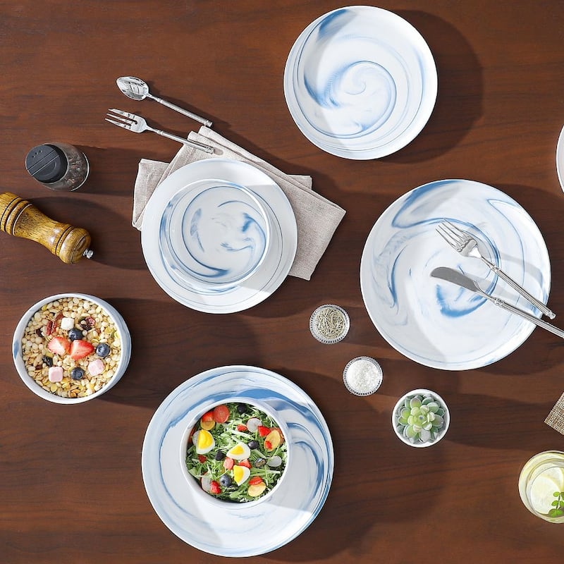 MALACASA LUNA 12-piece Porcelain Dinnerware Set (Service for 4)