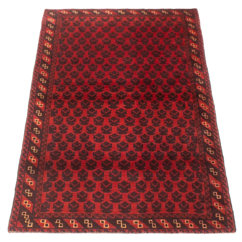ECARPETGALLERY Hand-knotted Teimani Red Wool Rug - 3'3 x 6'5