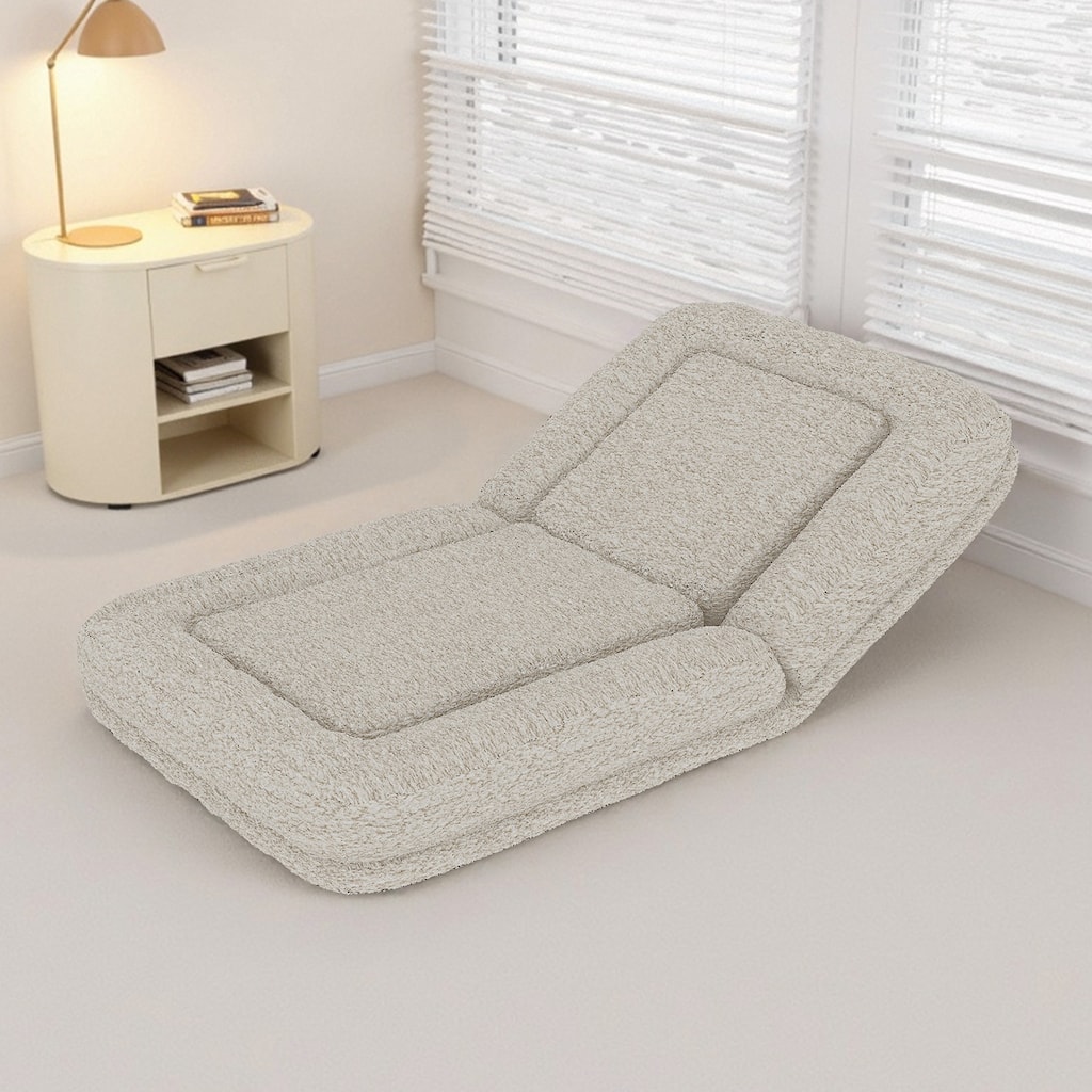 Folding Sofa Chair with 5 Adjustable Positions Plush Floor Lounge Chair for Gaming, Meditation, and Relaxation