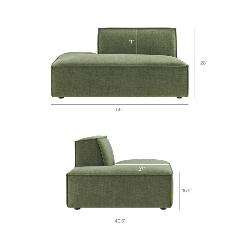 Restore Performance Fabric Upholstered Left-Facing Armless Modular Chaise