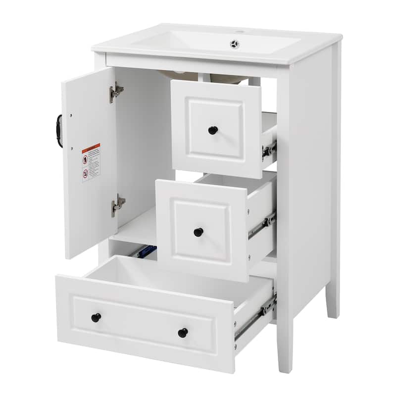 Christopher Knight Home - Luxford 24" Bathroom Vanity with Sink with 3 Soft-closing Drawers