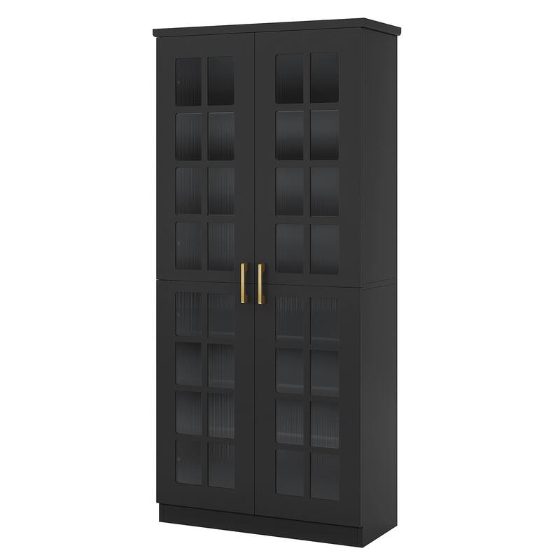 71" Tall Modern Storage Cabinet with Doors and Adjustable Shelves