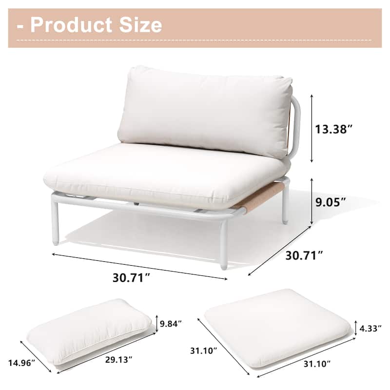 Outdoor Sofa Composed of Three Chairs, Customizable Set by Combining Multiple Chairs - Combined by 3 chairs