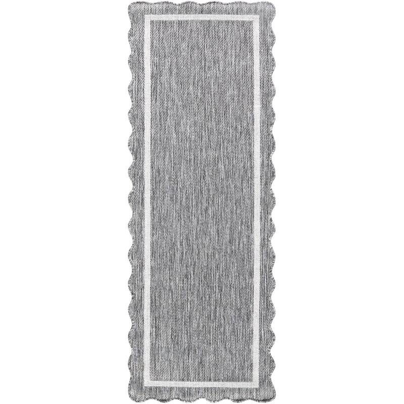 Livabliss Miami Beach Traditional Indoor / Outdoor Area Rug - Charcoal - 2'7" x 7'3"