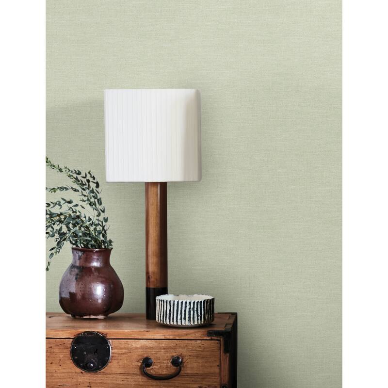 Chesapeake Chambray Sage Fabric Weave Wallpaper