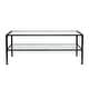 preview thumbnail 7 of 12, SEI Furniture Glenn Black Rectangle Metal Coffee Table with Glass Top and Bottom Shelf