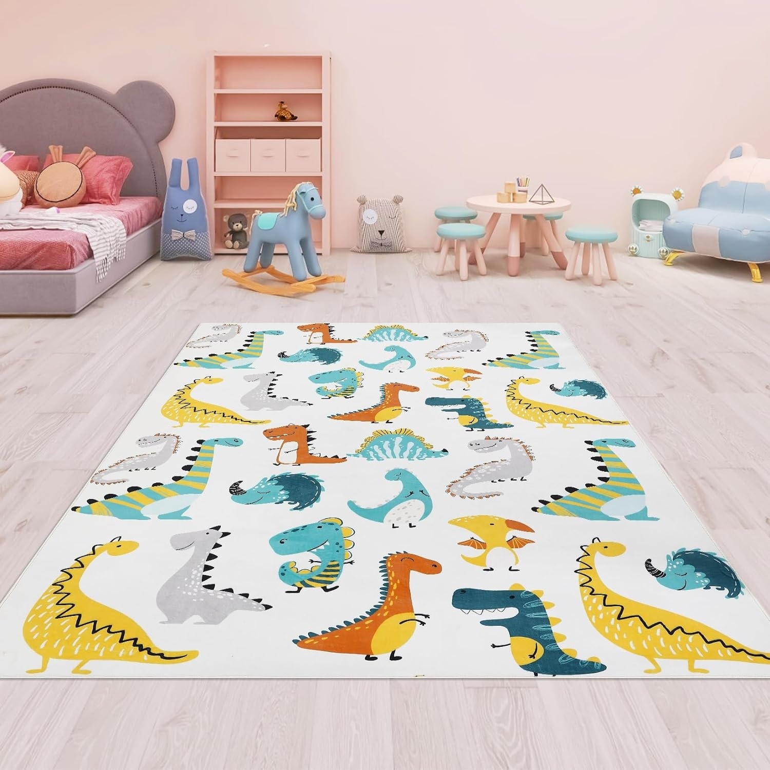 Kids Dinosaur Area Rug, Educational Playmats for P...