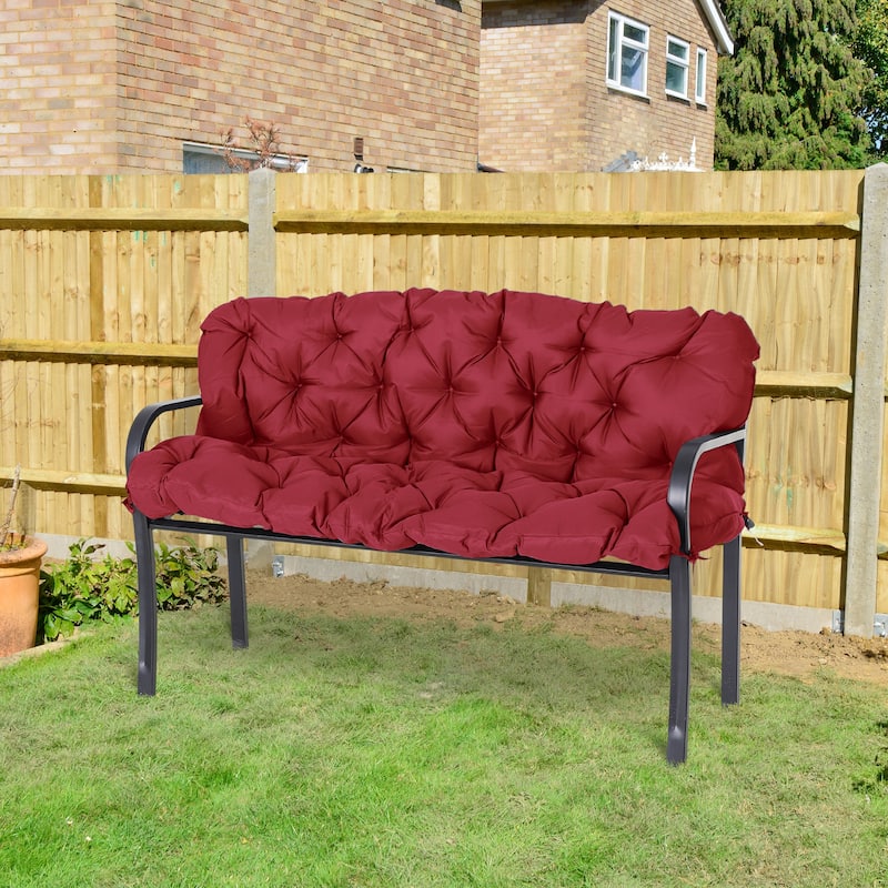 Outsunny 3 Seater Outdoor Seat Pads Bench Swing Chair Replacement Cushions Backrest for Patio Garden