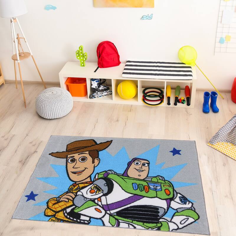 Licensed Pixar Toy Story Youth Novelty Soft Polyester Non-Slip Stain Resistant Indoor Area Rug 3x5