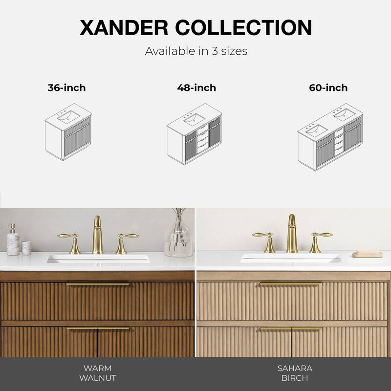 OVE Xander Bathroom Vanity with White Engineered Stone Top